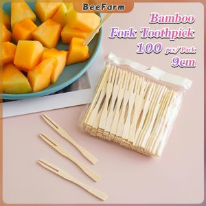 B.F. Bamboo Fork Small Fork for Siomai Takoyaki Fishball Fruits Salads Desserts 100 pcs