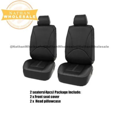 Universal Leather CAR SEAT COVER Full Set Seat Protector Cushion Kusyen Kereta Black Blue Red Fits Myvi Axia Saga