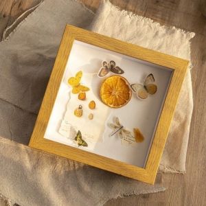 OKKFINE Depth 3cm 3D Picture Frames Wooden Handmade Display Box Rack Square 6/8/10in DIY Photo Frame for Artificial flowers