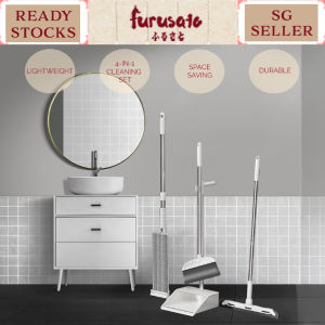Home Cleaning Supplies Set Broom Dustpan Mop Cleaning Brushes Bathroom House Clean Convenient Space Saving Durable