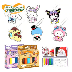 Aoduoyaya DIY Crystal Gel Painting 3D Handmade Keychain Pendant Gift Toys No-bake Cartoon Glue Painting