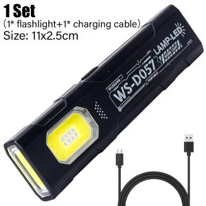 LED Flashlight TYPE-C Rechargeable Portable Magnetic Waterproof Strong Light Torches for Outdoor Camping Hiking Fishing