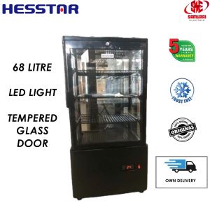 Hesstar Countertop Display Chiller Showcase Frost Free 68 Litre HDSNF68G4 (White/ Black)/ 98 Litre HDSNF98G4 (White/ Black) Dessert/ Moon Cake