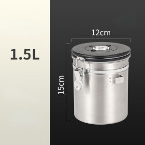 กล่องเก็บเมล็ดกาแฟ 304 สแตนเลส กระป๋องเก็บกาแฟ โถเก็บเมล็ดกาแฟ 1.5L/1.8L (พร้อมส่ง) CF05