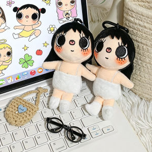 JOYNCLEON Móc khóa vải nhung lông búp bê hoạt hình yuy dễ thương với đôi mắt to và bộ lông mềm mại hoàn hảo cho ba lô và túi xách