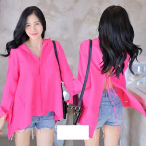 เสื้อแขนยาว เสื้อแขนยาวโชว์หลัง เซ็กซี่ๆ ใส่ไปเที่ายวน่ารักๆ สินค้าราคาถูก สินค้าพร้อมส่ง