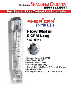 Flow Meter 5 GPM Long 1/2 NPT (American Power)