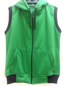 Jaket Zipper Hoodie Rompi Polos Bahan Kain Fleece Warna Hijau Ukuran S - XXXL