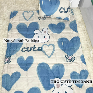 🌈 Bộ Chăn Gối Cho Bé 3 món | set mền kèm gối đầu trẻ mầm non có chọn mẫu [Công chúa Elsa Anna thỏ cute tim xanh...]