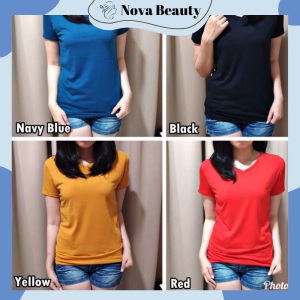 NBF- V-NECK Pendek /Kaos Polos Basic Vneck Pendek / t-shirt / Atasan Pakaian Wanita