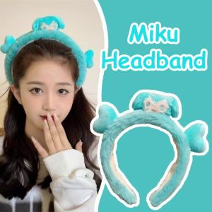 BEAUTYLADIES หัวใจ ที่คาดผมมิกุ อ่อนนุ่ม ตุ๊กตา ห่วงรัดผมซากุระ มิกุ ยืดหยุ่น การ์ตูน ที่คาดผมฮัทสึเนะ มิกุ อุปกรณ์จัดแต่งทรงผม