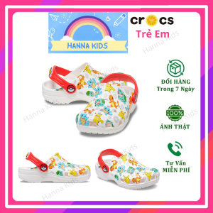 [TẶNG 12 STICKER] - Dép sục Cross Classic Pokemon cho bé trai bé gái trẻ em Cros nhiều màu HannaKids giày xục Croc Clog Kid nam nữ xuất khẩu tặng Sticker - Thế Giới Cross