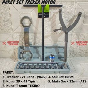 PAKET Treker CVT  Kunci 39 41 + Sok Set + Kunci T 8mm Tekiro | Untuk Semua Motor Matic Dibawah 150cc