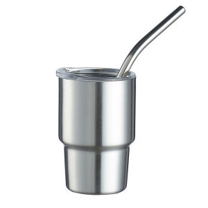 แก้วทัมเบลอร์ขนาดเล็ก3ออนซ์ถ้วยไวน์วิสกี้หุ้มฉนวนสแตนเลสถ้วยกาแฟพร้อมหลอดแชมเปญของขวัญสำหรับงานเลี้ยง
