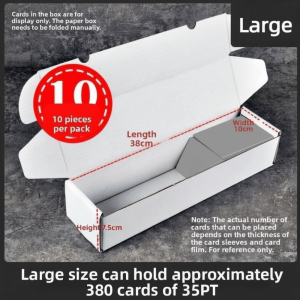 FELIZ 10PCS Portable Trading Card Storage Box Large Capacity White Sports Card Box Practical Cardboard Baseball Card Box For PSA/CGC/BCW/MTG Etc