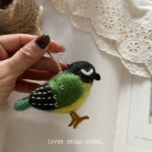 Nepal Handmade Wool Felt Bag Pendant Small Bird Animal Backpack Ornament Colorful Bird Plush Doll Toy