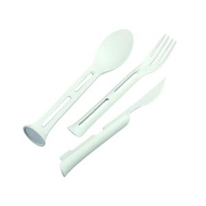 3 cái du lịch xách tay Bộ thìa dĩa rơm lúa mì Cutter Fork Spoon học sinh đồ ăn Bộ đồ ăn nhà bếp dễ dàng để sử dụng