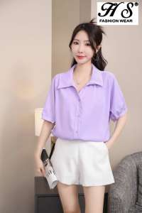 HS*40037*2023* Women Summer Blouse Button up shirt blouse and  New Eelgant Ladies Tops office Tops