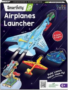 Smartivity 3in1 Airplanes Launcher Toy for Kids 6-12 | Build & Launch 3 Planes – Fighter Jet Glider Stealth | Birthday Gift for Boys & Girls I DIY STEM Toy for Ages 678101112 Years | Science Kit | Educational Toy