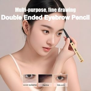 Double Ended Slim Eyebrow Pencil Waterproof and Sweat Proof No Makeup Removal Natural and Easy to Color Long Lasting and No Smudge Very Thin and Affordable双头纤细眉笔