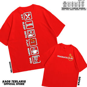 Kaos PLAY PRAGMATIC EAT SLEEP DEPO PLAY NGOPI WD Depo Elit Wd Sulit Baju Game Online Kaos Telaris