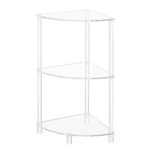 Stylish Acrylic Multitiered Accent Table Home Accessory for Small Space Saving Designs for Bedroom and Dorms Use