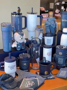 Starbucks China 2026 Denim Collection Ceramic Mug Glass Straw Cup Stainless Steel Tumbler Gift