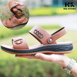 (SD14)Dép da nam - Xăng đan nam 2 quai đế kếp cao 3.5cm khâu may chân quai chắc chắn - hàng chính hãng HK.STORE -(sd04)