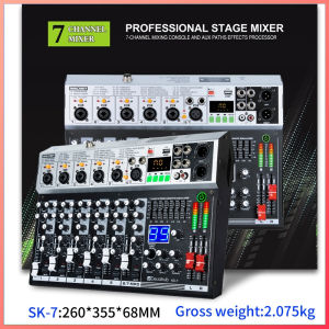 Deuahub KS-7 Professional Audio Mixer 7 channel mixer built-in EQ/recording Suport bluetooth USB MP3