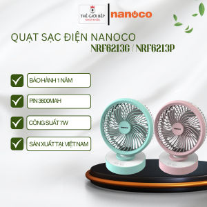 Quạt sạc điện 4 cấp độ Nanoco NRF6213G / NRF6213P Pin 3600mAh - BNK