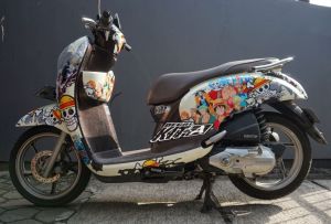 Decal Scoopy motif anime one piece luffy Fi old decal scoopy fi 2016 2017 stiker dekal sticker striping scoopy