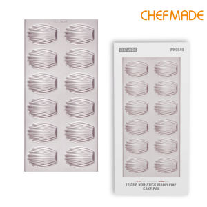 CHEFMADE Chảo Madeleine 12 Cốc Khuôn Hình Vỏ Bầu Dục Khay Nướng Bánh Cốc Chống Dính Dụng Cụ Nướng Bánh WK9849