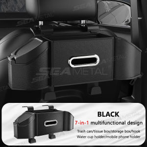 Seemetal tựa lưng xe ô tô lưu trữ hộp ô tô đa năng mô cup Giá để điện thoại 7 trong 1 ghế sau lưu trữ hộp Thùng rác