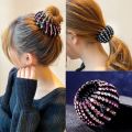 Korean Style Mesh Round Hair Clips Bird Nest Hair Bun Maker Lazy Man Hair Curler Bird Nest Bun. 