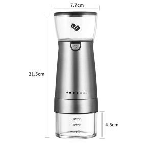 USB Rechargeable Electric Grinder Mill Machine Stainless Steel for Coffee Beans Nuts Spices Grains Kitchen Automatic Abrade Tool