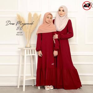 Dress Sedondon Maysarah 5.0 Dress Sedondon Ibu Anak Ironless Jubah Abaya Labuh Muslimah Kembang | Dress Ibu Anak Tanpa Gosok | DRESS KEMBANG LABUH SEDONDON IBU ANAK