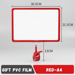 LUSIT Plastic Price Tag Clip A4/A5 Color Label Sign Holder Multifunctional Rotatable Desktop Message Postcard Holder Supermarkets