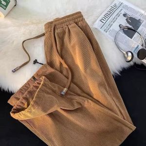 ⚡Port⚡ 2025 NEW Corduroy Pants Loose Straight Leg Pants Women Trendy Drawstring Sports Pants