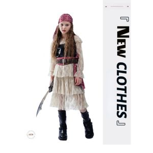 New Halloween Carnival Night Girls Lace Pirate Skirt Girl Pirate Cos Party Costume Pirate Stage Performance Costume2026