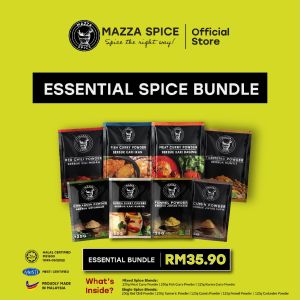 Mazza Spice Essential Bundle meat curry powder / rempah kari daging / kari ikan / rempah kurma / red chilli powder / turmeric powder / cumin / fennel / coriander