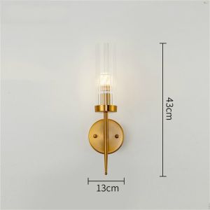 IGDL Modern gold wall lamp led Nordic mirror wall light fixtures glass sconce for living room bedroom home loft industrial decor E27