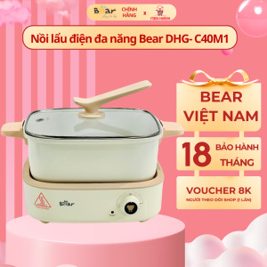 Nồi lẩu điện mini 4L Bear DHG-C40M1 - Đa năng Lẩu/ Nướng/ Chiên xào chống dính cao cấp cho bữa ăn ngon cho gia đình bạn
