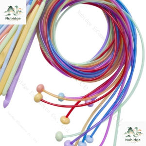 12Pcs/Set Colorful Plastic Elastic Tube Afghan Tunisian Carpet Crochet Hooks Weaving Needles 120cm Knitting Tool Sweater Needles