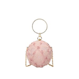 CRNGW Embroidery Evening Banquet Bag Large Capacity Lace Ball Handbag Mini Shoulder Bag Clutch Purse Party