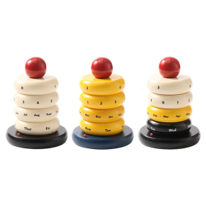 Tabletop Calendar Rotating Desk Calendar Stand Creative Desktop Decoration for Living Room Office Week Month Day Display