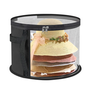 Hat Storage Bucket Travel Storage Bag Dustproof Belt Handle Foldable Storage Bag
