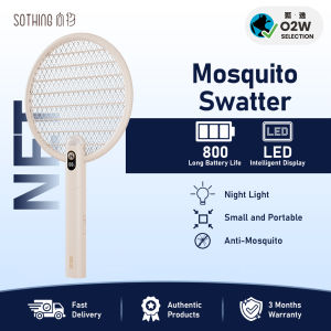 SOTHING NET Electric Mosquito Swatter-Smart Edition: Intelligent Display Dual-Mode Killing Foldable Design LED Lamp Safety Grid