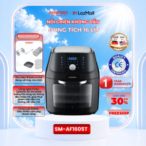 Nồi Chiên Không Dầu SHIMONO SM-AF1605T 16L 1800W Tặng Kèm Bộ Nhiều Phụ Kiện Cao Cấp Chuẩn FDA Mỹ