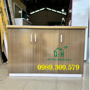 TỦ BẾP NHỰA ĐÀI LOAN 3 CÁNH MÀU NÂU GIÁ RẺ TẠI XƯỞNG HCM