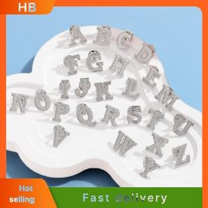 HB 2PCS Initial A To Z 26 Letters Pin Silver Color Fashion Metal Alphabet Women Men Suit Collar Lapel Brooch Pin Accessories